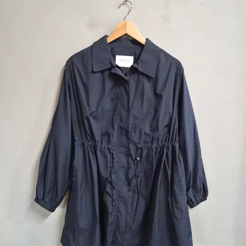 [BUNJANG] SO.WOOL Navy Windbreaker Long Jacket / SO.WOOL 네이비 바람막이 롱자켓 55