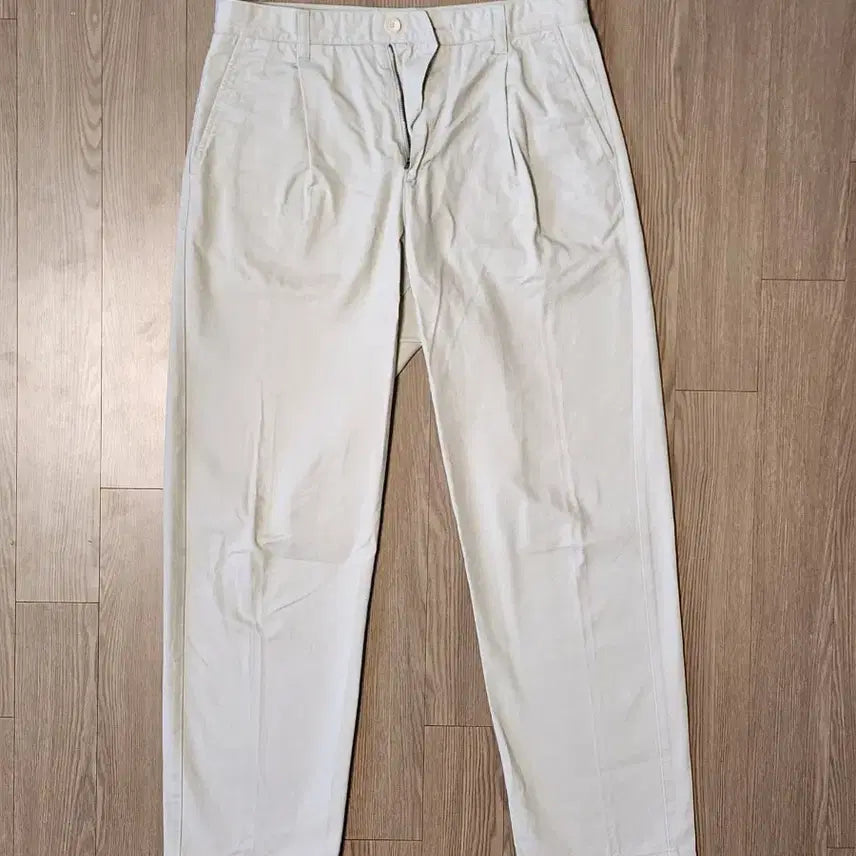 [BUNJANG] It's Two-Tuck Back-Banding Wide Denim Pants Beige / 이츠 투턱 뒷밴딩 와이드 데님팬츠 베이지