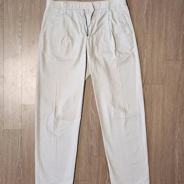 [BUNJANG] It's Two-Tuck Back-Banding Wide Denim Pants Beige / 이츠 투턱 뒷밴딩 와이드 데님팬츠 베이지