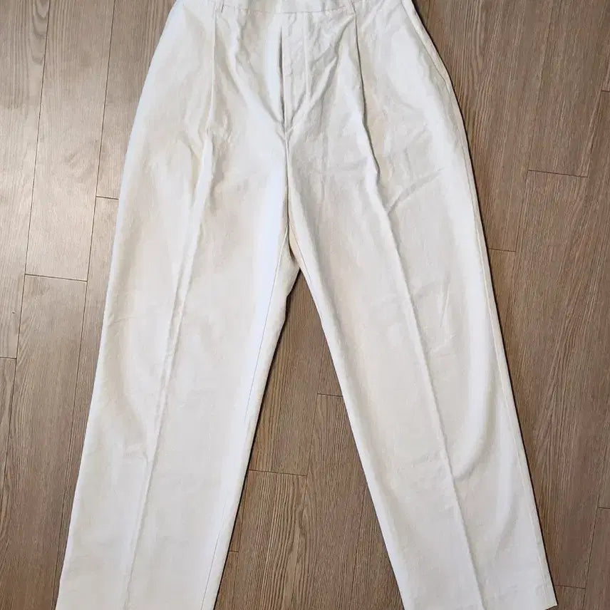 [BUNJANG] Milo Cotton One-Tuck Back-Banding Wide Pants Ivory / 밀로 코튼 원턱 뒷밴딩 와이드팬츠 아이보리