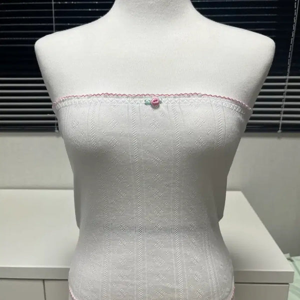 [BUNJANG] YOOHEE Lace Tube Top Sleeveless / 레이스 튜브탑 민소매