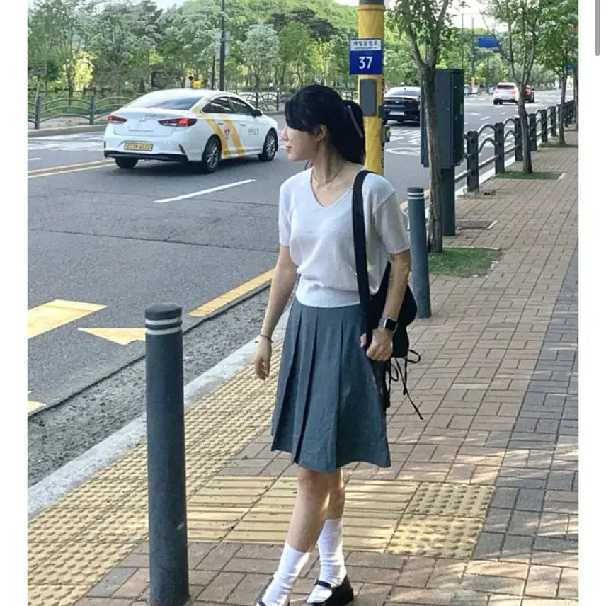[BUNJANG] Haengja-ssi Gray Pleated Skirt Tennis Skirt / 행자씨 그레이 플리츠 스커트 테니스스커트