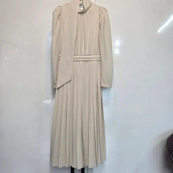 [BUNJANG] Jill Stuart Navy Ribbon Sleeve Sheer Dress / 질스튜어트 타이 리본소매만시스루원피스