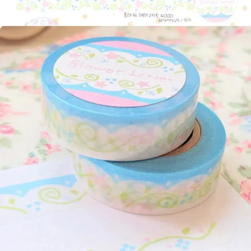 [BUNJANG] Cotton World Flower Letter Masking Tape / 코튼월드 플라워 레터 마테띵