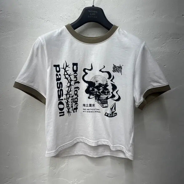 [BUNJANG] Brownbreath Women's Cropped T-Shirt White M / 브라운브레스 여 티셔츠 화이트/크롭티/반팔 M