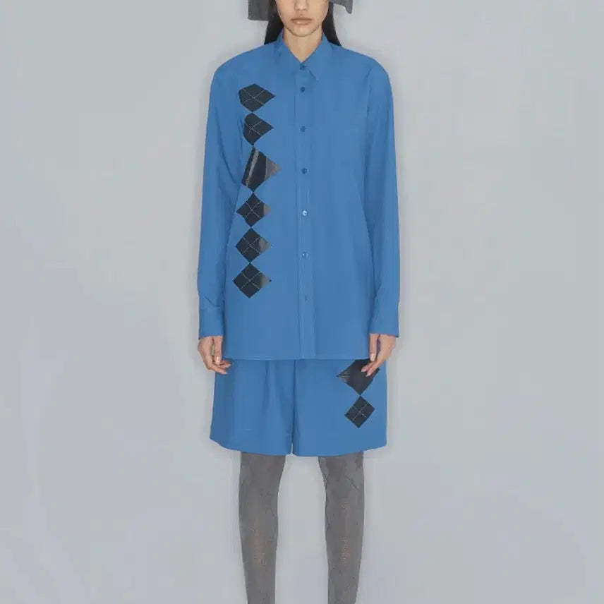 [BUNJANG] Open YY Argyle Shirt and Shorts Bundle Set / [당일발송] 오픈와이와이 아가일 셔츠, 팬츠 일괄 새상품