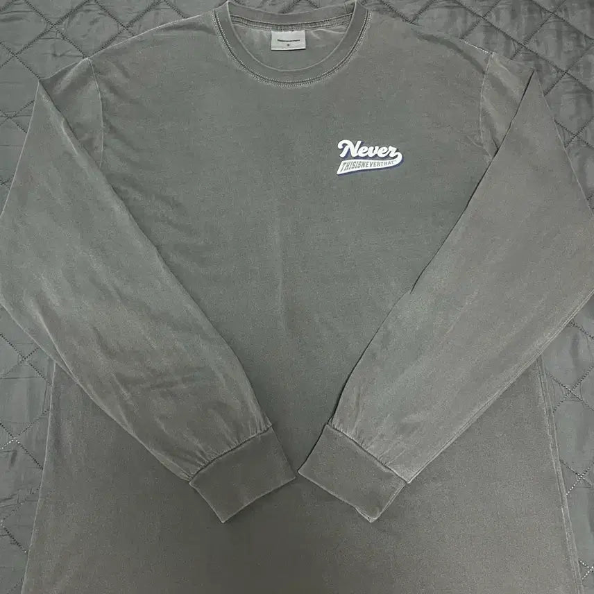 [BUNJANG] thisisneverthat Never L/S Tee Charcoal Long Sleeve T-Shirt / 디스이즈네버댓 롱슬리브 L