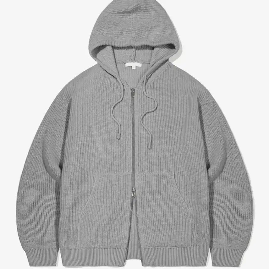 [BUNJANG] KIMUIR 2-Way Hooded Zip-Up Knit - Concrete Grey (Size M) / [M] 키뮤어 2-WAY 후드집업 니트 콘크리트그레이