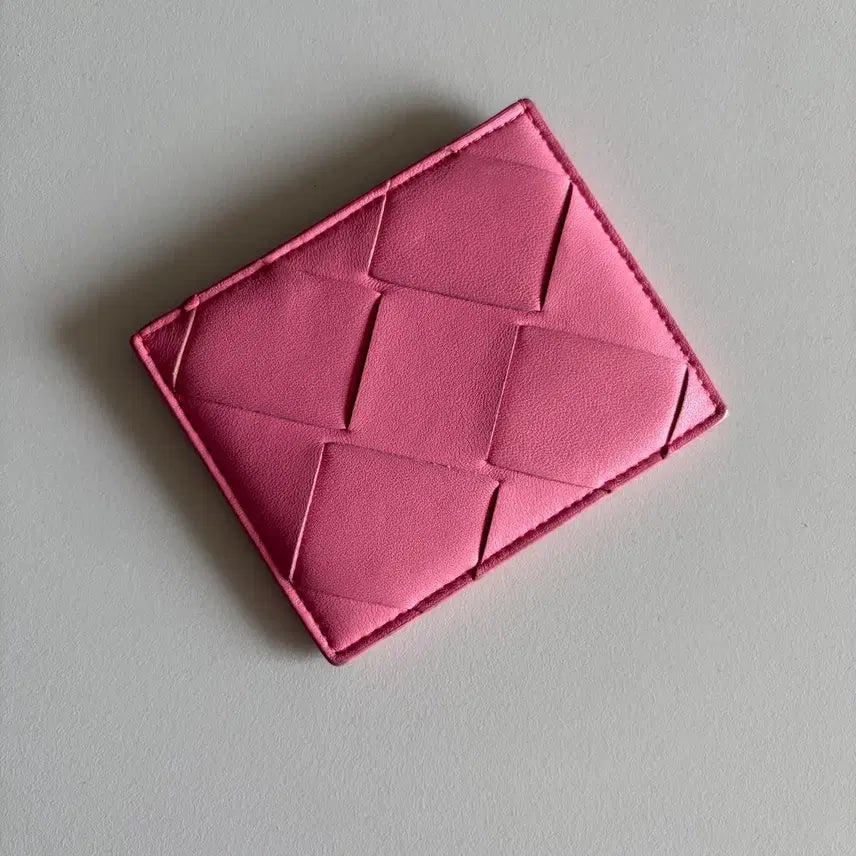[BUNJANG] Bottega Veneta Intrecciato Woven Card Wallet Pink / 보테가베네타 카드 지갑 핑크
