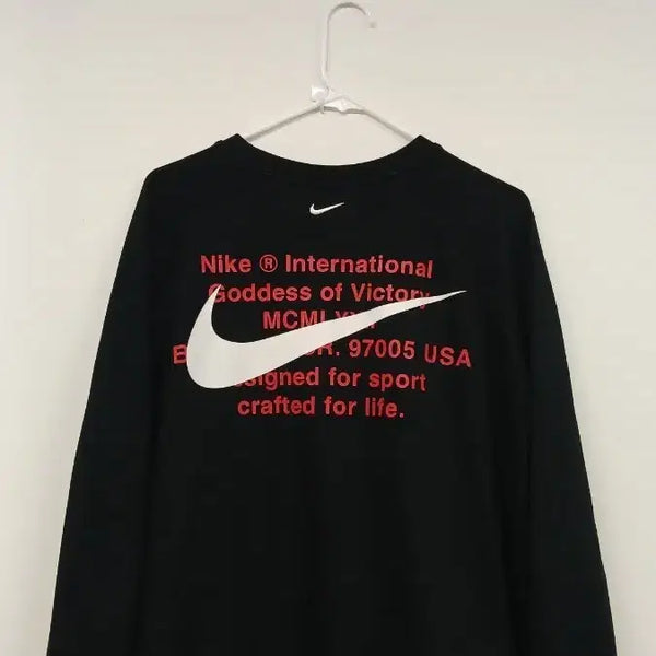 [BUNJANG] Nike International Swoosh Sweatshirt Black / 나이키 인터내셔널 스우시 맨투맨 블랙
