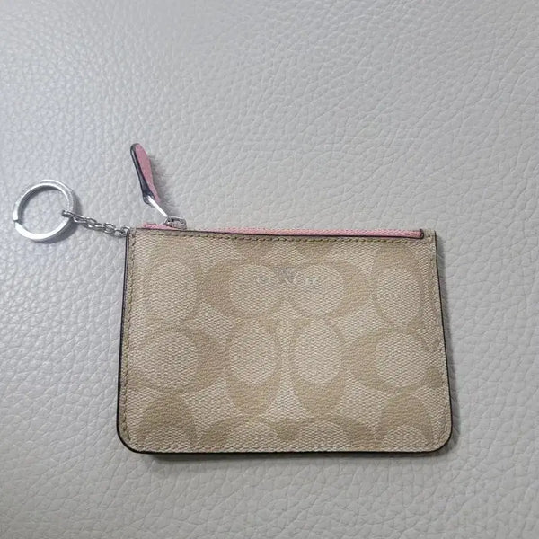 [BUNJANG] COACH Signature Card Holder Pink / COACH 코치 시그니처 카드지갑 핑크(정품)
