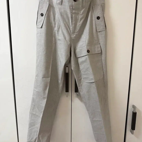 [BUNJANG] Brunello Cucinelli Western Pants - Light Grey, Size 52 / 브루넬로쿠치넬리 웨스턴 팬츠