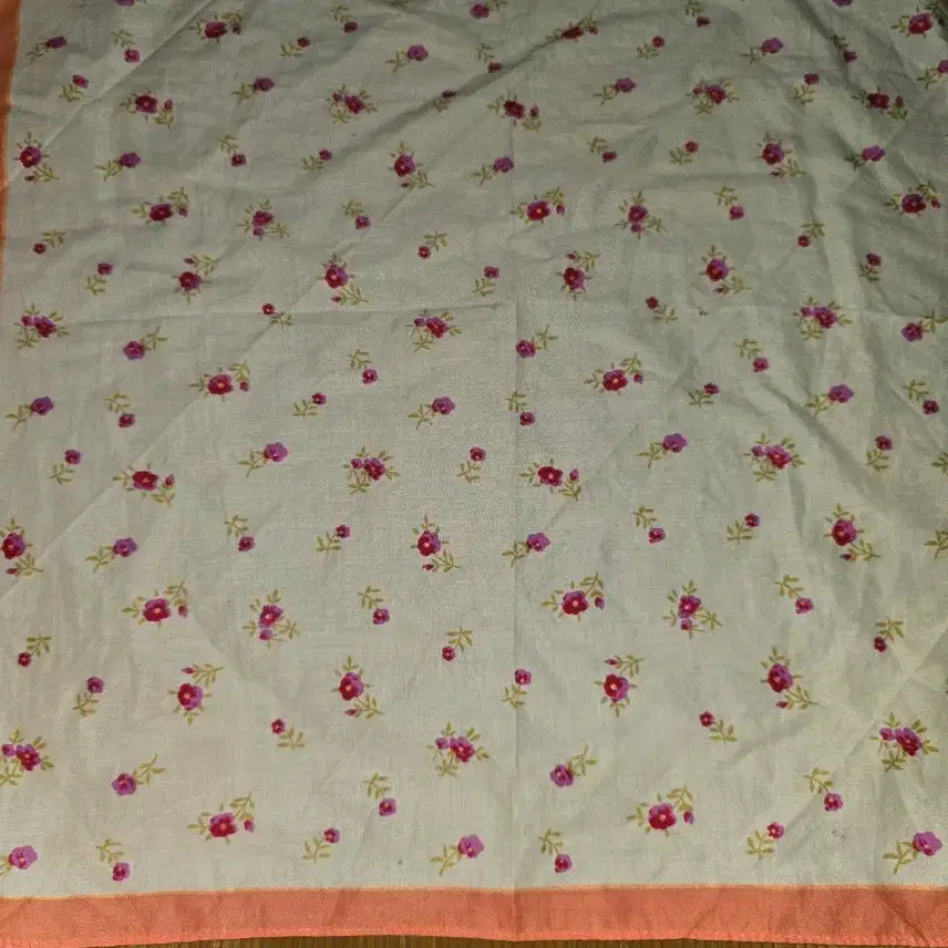[BUNJANG] Small Floral Print Scarf Coral Pink / 작은 꽃무늬 스카프 코랄 핑크