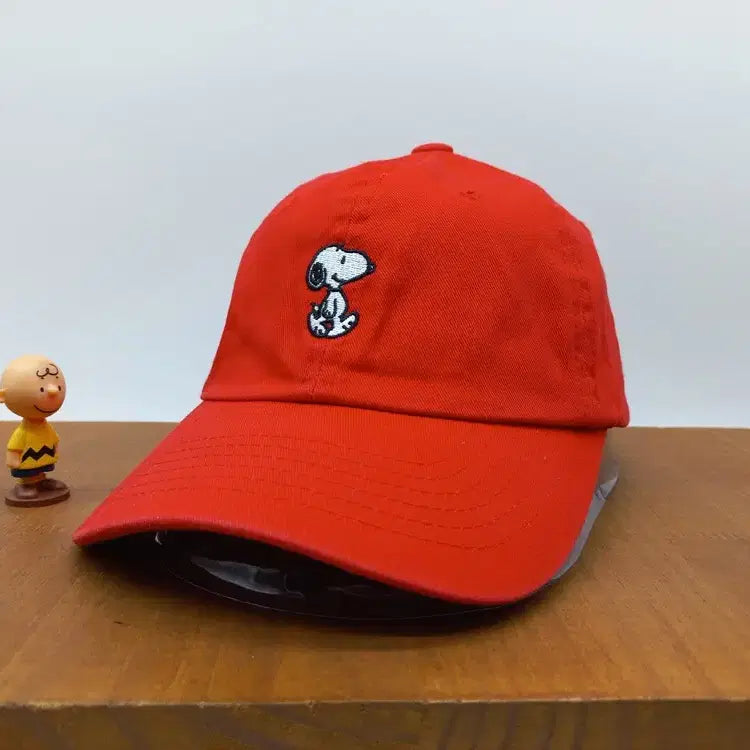[BUNJANG] Peanuts Snoopy Daily Ball Cap Red / 스누피 데일리 볼캡 모자 PEANUTS 피너츠 레드