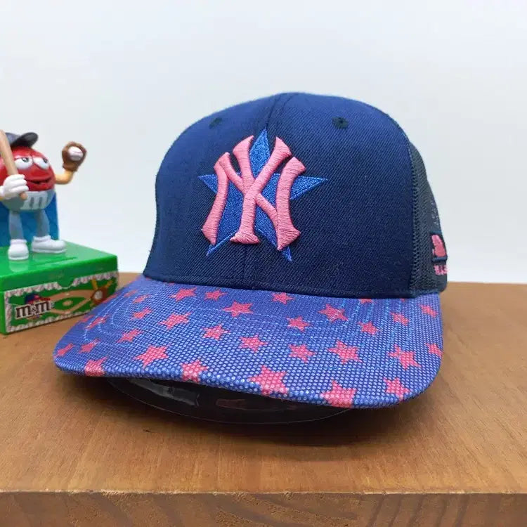 [BUNJANG] MLB New York Yankees Star Cap - Black/Pink / MLB 모자 NY 뉴욕양키즈 스타 블랙 핑크