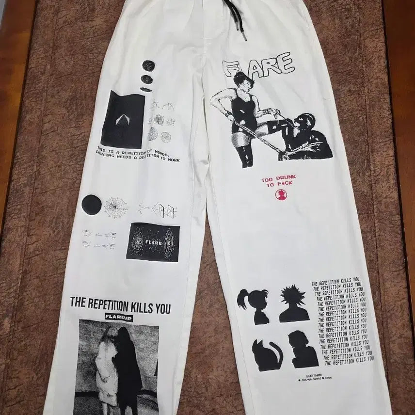 [BUNJANG] Flareup Artwork Pants Size 2 / 플레어업 아트워크 팬츠 2사이즈