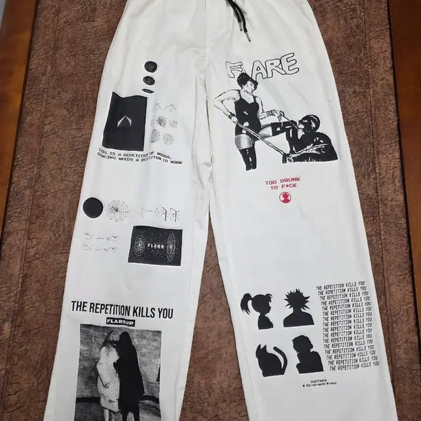 [BUNJANG] Flareup Artwork Pants Size 2 / 플레어업 아트워크 팬츠 2사이즈