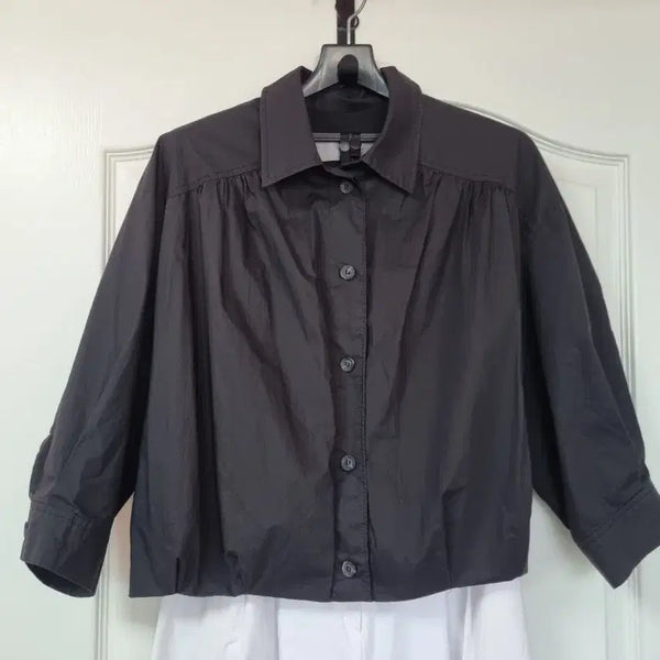 [BUNJANG] G-cut Balloon Shirring 7/10 Sleeve Shirt Jacket / 지컷 벌룬셔링 칠부셔켓