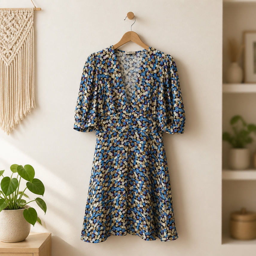 [BUNJANG] Sandro Flower Print V-Neck Dress Size S / 산드로 플라워 프린트 브이넥 원피스 S사이즈