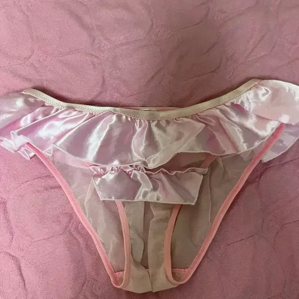 [BUNJANG] Women's Satin Frill Garter Panty / 여성속옷 여성팬티 새틴 프릴 갈라 팬티