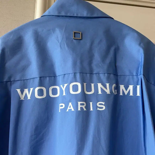 [BUNJANG] Wooyoungmi Back Logo Blue Shirt Size 44 / 우영미 백로고 블루 셔츠(44사이즈)