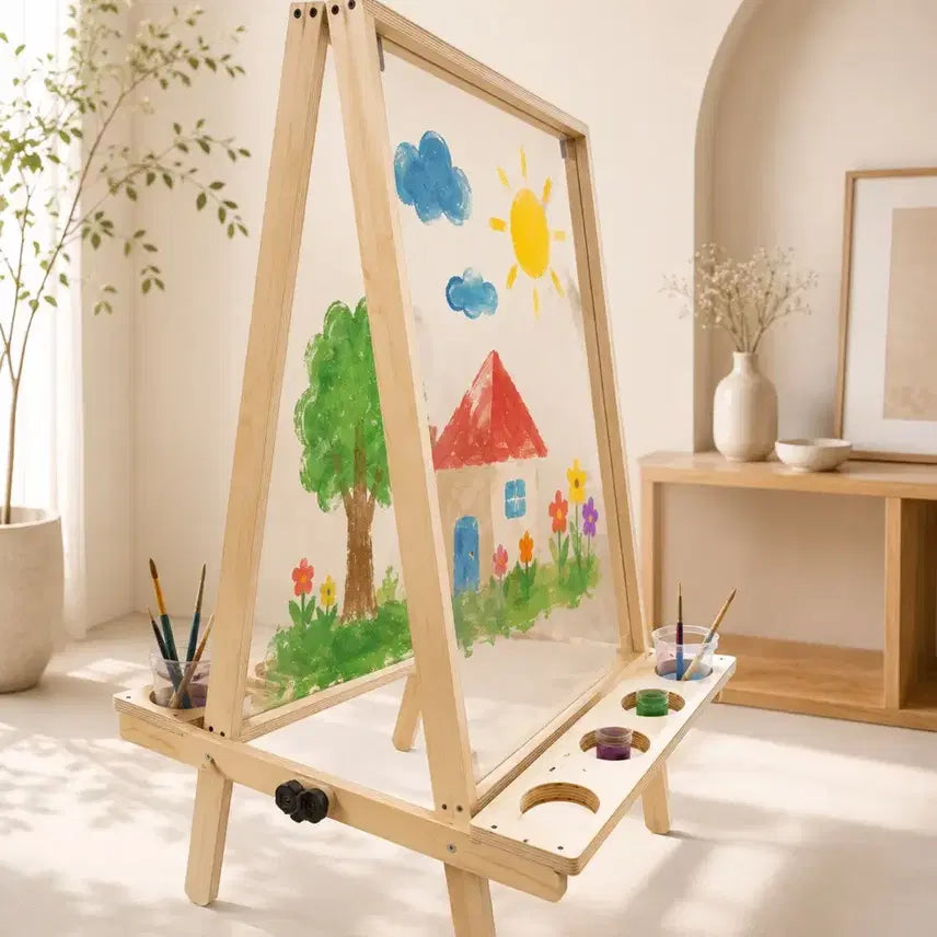 [BUNJANG] Acrylic Easel Art Board / 아크릴 이젤-미술놀이 투명 칠판 (새제품)