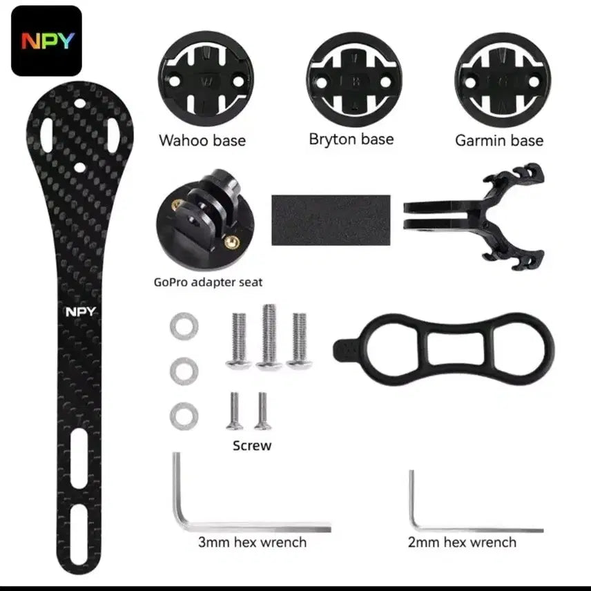 [BUNJANG] NPY Carbon Integrated Speedometer Light Mount Bracket / [낼도착*3] 자전거속도계라이트일체형마운트 브래킷