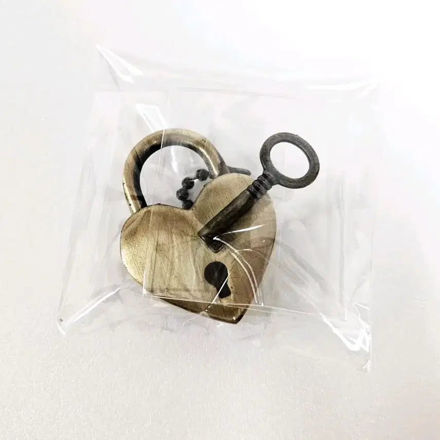[BUNJANG] Ssen Cruise Heart Padlock and Key Keychain / [쎈크루즈] 하트 좌물쇠와 열쇠 키링 국내여행 기념품