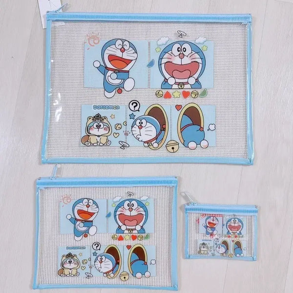 [BUNJANG] Doraemon Transparent Pouch Set (3 Types) / 도라에몽 투명파우치 3종세트 / 여행용파우치 / 새상품