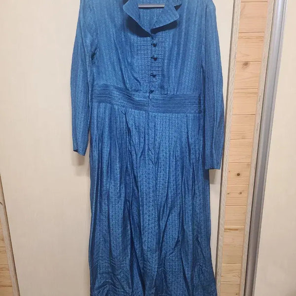 [BUNJANG] Handmade Rayon Long Dress - Green Pattern / 국산수제품:인견청록색 패턴 롱 원피스:새거나같아요