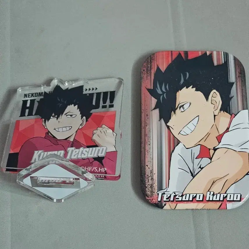 [BUNJANG] Haikyuu!! Tetsuro Kuroo Acrylic Stand & Square Can Badge Set / 하이큐 쿠로오 테츠로 굿즈 처분