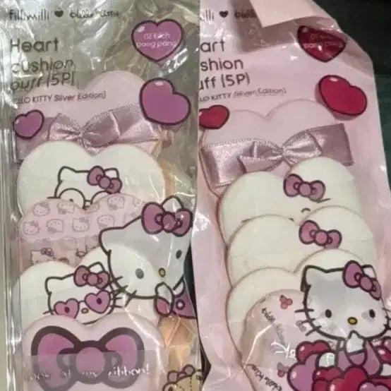 [BUNJANG] Fillimilli Hello Kitty Edition Heart Cushion Puff (5pcs) / 필리밀리 키티에디션 쿠션