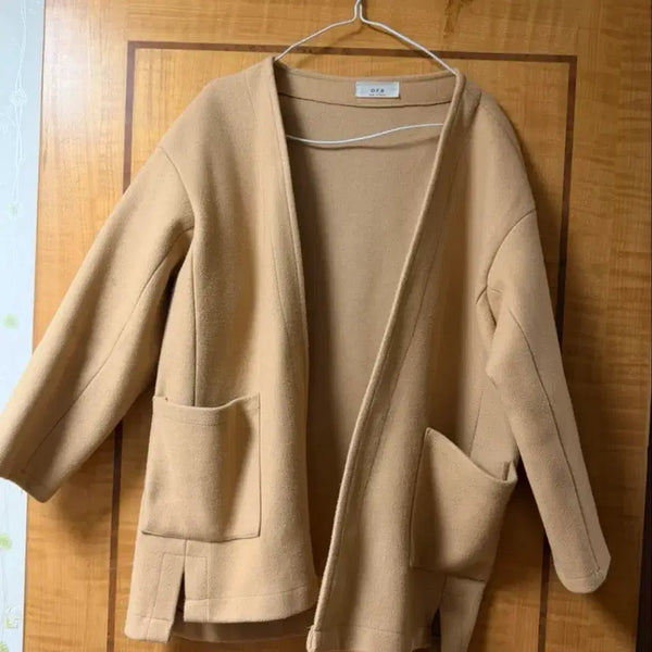 [BUNJANG] Beige Open Cardigan Jacket / 베이지 오픈 가디건 자켓 / 루즈핏 아우터