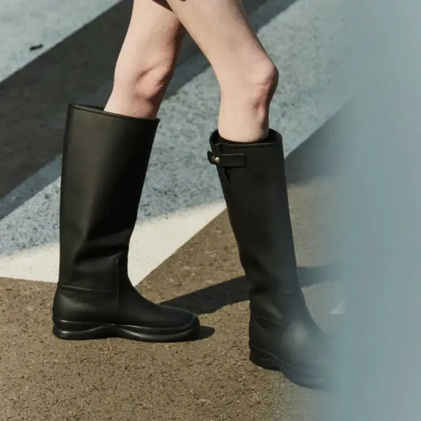 [BUNJANG] Komorebi Museum Handmade Cup Sole Rain Long Boots Black / 코모레비뮤지엄 핸드메이드 컵 솔 레인 롱 부츠