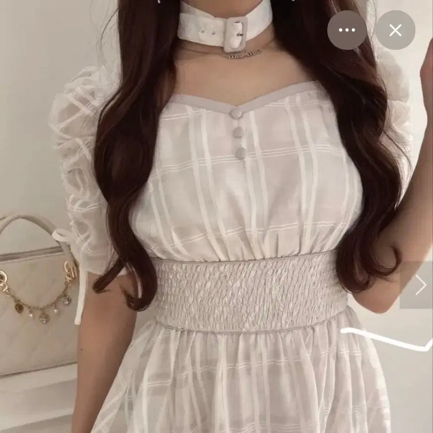 [BUNJANG] Evelyn Choker Long Dress Off-White / 에블린 evelyn 초커 롱원피스 오프화이트