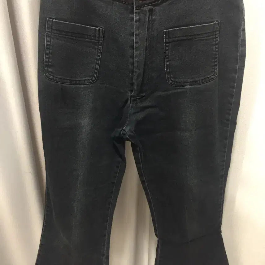 [BUNJANG] Vintage Black Capris - 7/8 Length Pants / 빈티지 블랙 흑청 카프리팬츠 7부 팬츠 모리걸히피y2k갸루