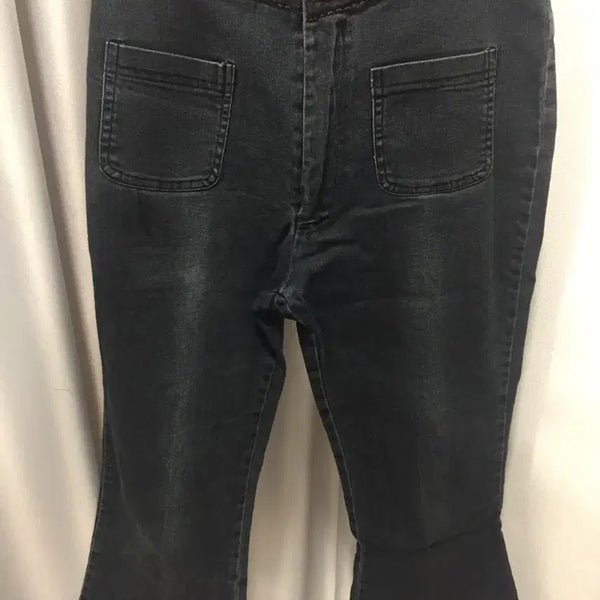 [BUNJANG] Vintage Black Capris - 7/8 Length Pants / 빈티지 블랙 흑청 카프리팬츠 7부 팬츠 모리걸히피y2k갸루