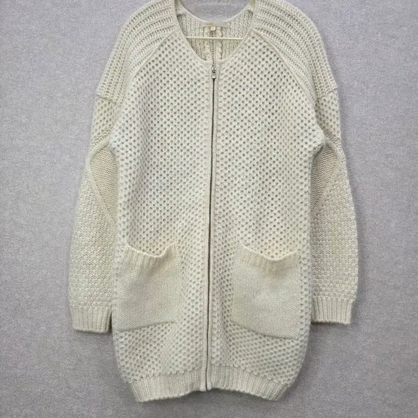 [BUNJANG] Maje Zip-Up Knit Long Cardigan / 마쥬 집업 니트 롱 가디건 MAJE