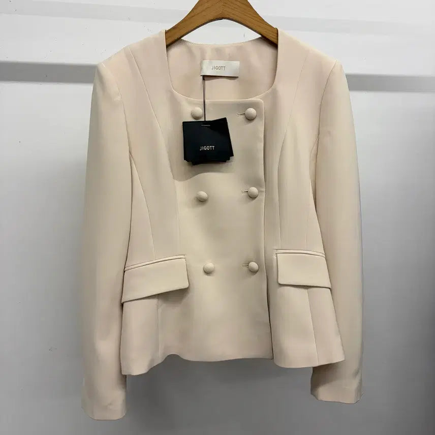 [BUNJANG] Jigott Square Neck Double Breasted Jacket / 미착용) 지고트 스퀘어넥 더블 자켓 66