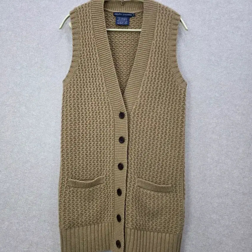 [BUNJANG] Ralph Lauren Cashmere Wool Knit Long Vest / 랄프로렌 캐시미어 울 니트 롱 베스트 RALPH LAUREN