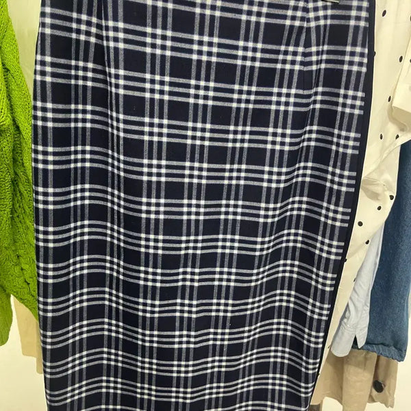 [BUNJANG] Sandro Check Pattern Midi Skirt / 산드로 체크 패턴 스커트
