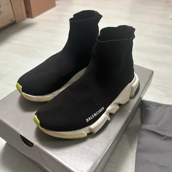 [BUNJANG] Balenciaga Speed Trainer Black/Neon Size 41 / 발렌시아가 정품 스피드러너 블랙/네온 41사이즈