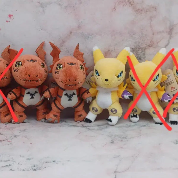 [BUNJANG] Digimon Tamers Guilmon & Renamon Keychain Plush Set / 일괄판매) 디지몬 테이머즈 길몬, 레나몬 키링인형 8센치