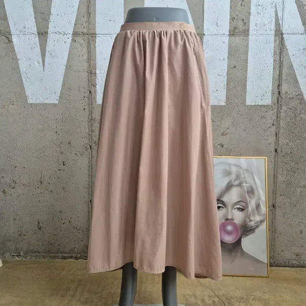 [BUNJANG] Volume Beige Long Skirt / 고퀄)볼륨 베이지색 롱스커트