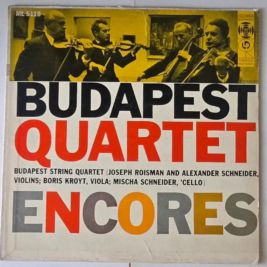 [BUNJANG] Budapest String Quartet Encores Columbia 6-Eye Original First Pressing LP / Budapest QT-Encores  LP(Columbia 6eye초판)