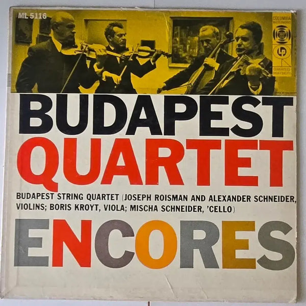[BUNJANG] Budapest String Quartet Encores Columbia 6-Eye Original First Pressing LP / Budapest QT-Encores  LP(Columbia 6eye초판)