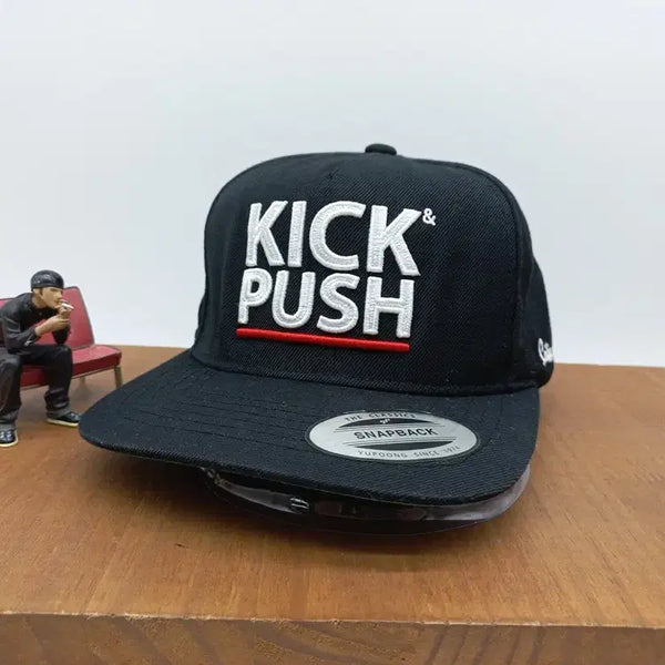 [BUNJANG] Critic KICK & PUSH Snapback Hat Black / 크리틱 스트릿 스냅백 모자 KICK & PUSH 블랙
