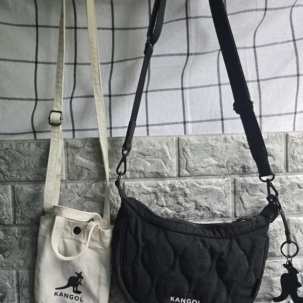 [BUNJANG] Kangol Quilted Shoulder Bag Black / 캉골 퀼팅 숄더백 블랙