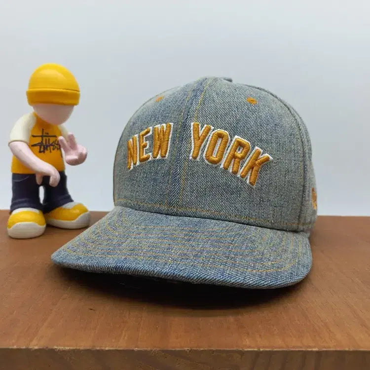 [BUNJANG] New Era New York Washed Denim Snapback Baseball Cap / 데님 모자 New Era 뉴에라 야구 스냅백 워싱 NEW YORK