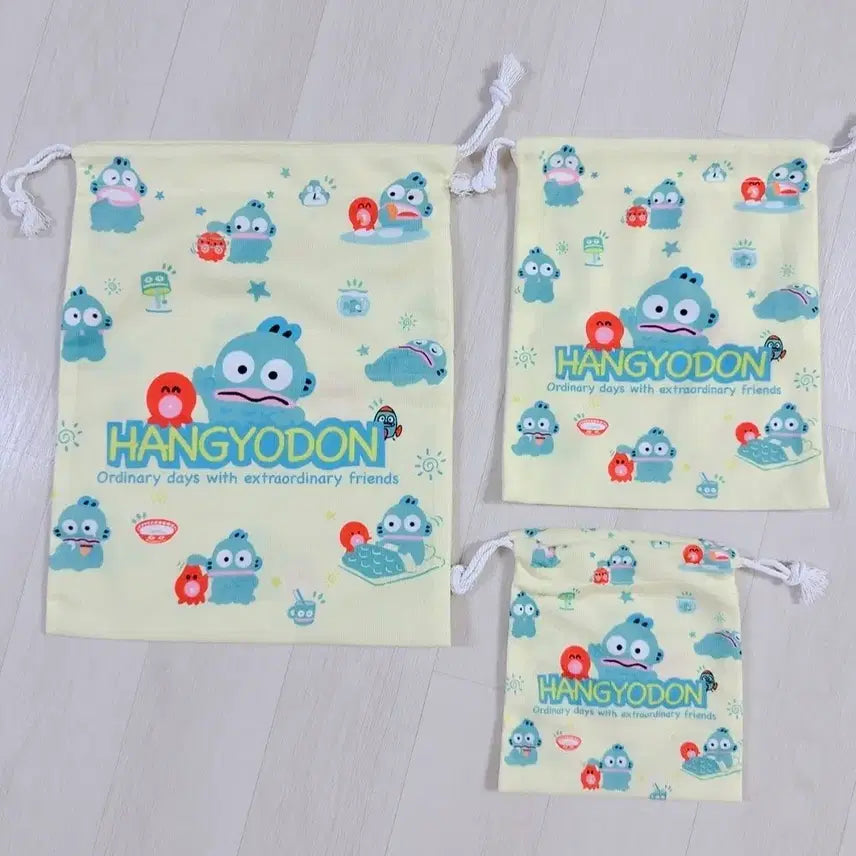 [BUNJANG] Hangyodong Drawstring Pouch Set (3 Sizes) / 한교동 복조리파우치 사이즈별 3종 / 새상품
